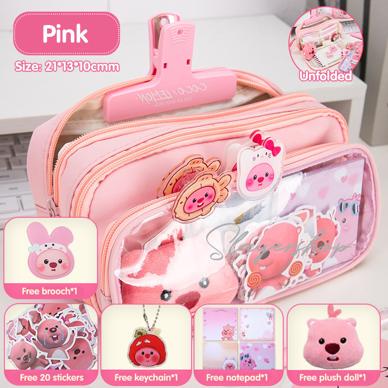 

loopy Tempat alat tulis kotak pensil aesthetic Tas PenaTempat Pencil Tas Pensil kapasitas besar