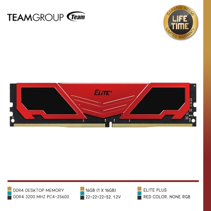 TEAM TPRD416G3200HC2202 | Memory Elite Plus 16GB (1x16GB) DDR4 3200MHz