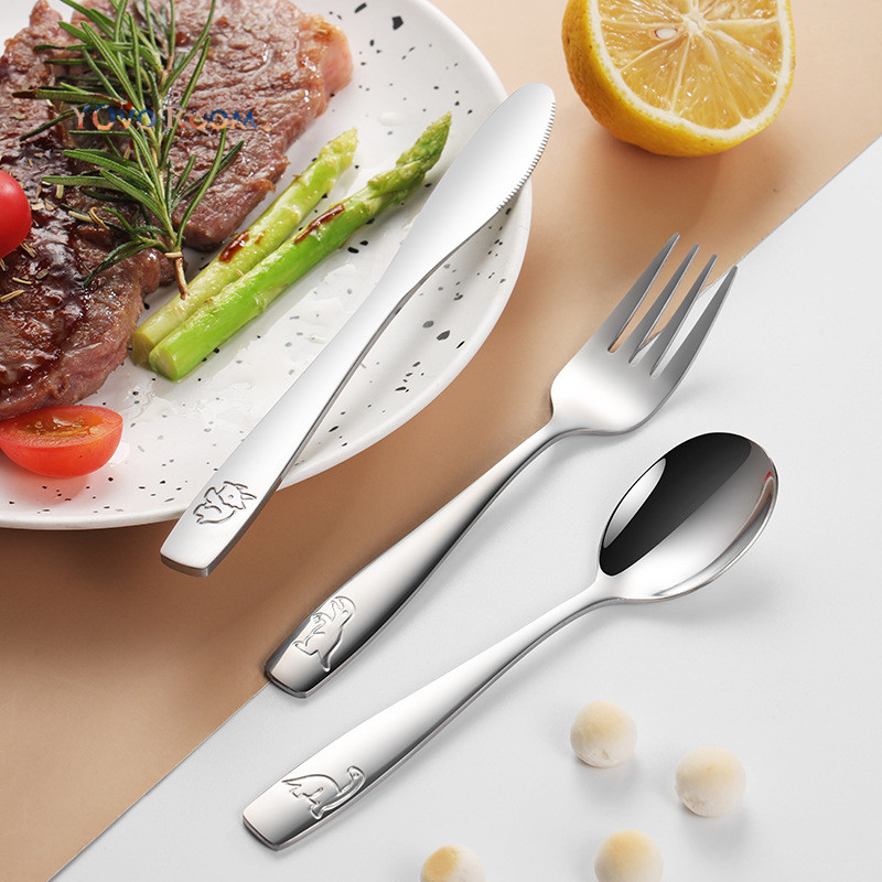 Sendok Garpu Anak Set / Sendok garpu anak stainless / Sendok Anak SUS 410/Sendok Garpu Peralatan Mak