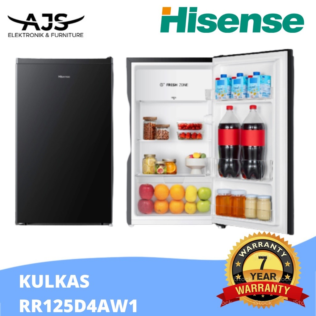 Hisense Kulkas 1 Pintu 91L lemari es Refrigerator RR125D4AW1
