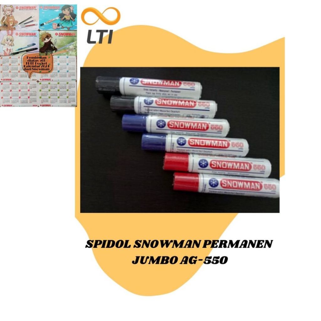 

Spidol Snowman Permanent Jumbo J 550 / AG 550 - HEMAT