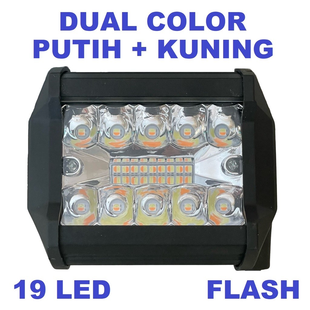 ABOLAILSHOP  Lampu Tembak LED Bar Cree Sorot 19 Titik Mata SMD Mobil Motor Laser Gun Dual Color Puti