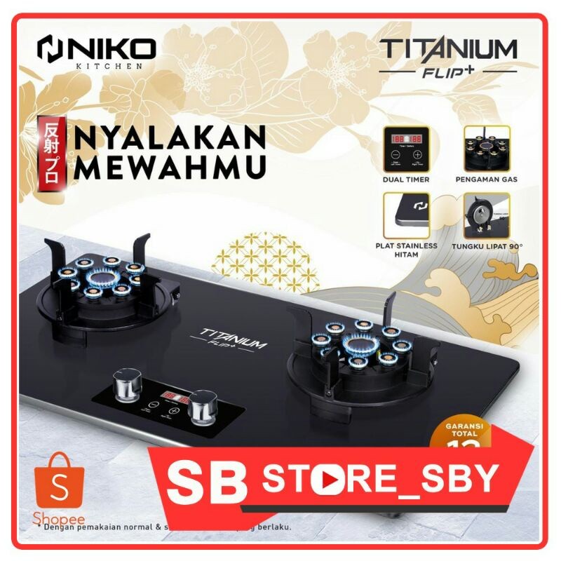 Kompor Tanam NIKO KOMPOR GAS TANAM 2 TUNGKU & LIPAT TITANIUM FLIP PLUS TERLARIS