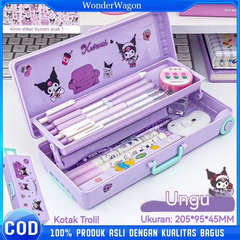 

Diskon COD Kuromi Tempat Pensil Kotak Pensil Troli Lucu Kotak Alat Tulis Dua Lapis Kuromi Koper Kreativitas Kapasitas Besar Pemodelan Hadiah Alat Tulis Siswa
