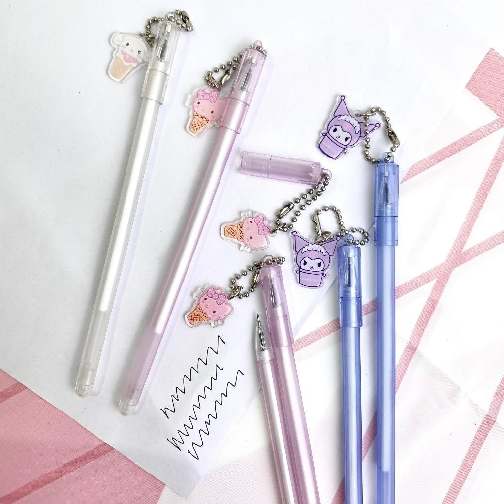 

LPL Pulpen Lucu Aesthetic Pen Gantungan Motif Kartun Bolpoint Karakter Pena Gel Bolpen Unik Alat Tulis Kantor