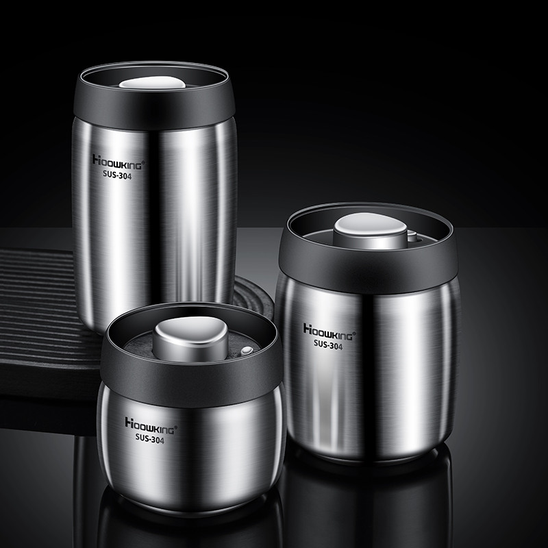 Vacuum sealed tank Coffee bean storage tank Household 304 stainless steel food storage Jars moisture