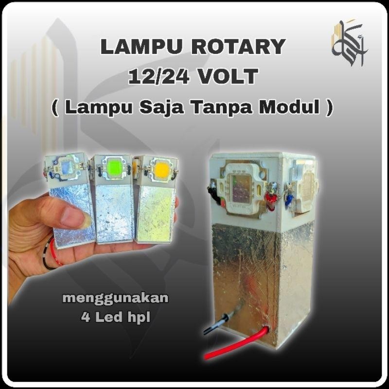 Lampu Rotari Rakitan ( LAMPU SAJA ) 4 LED HPL 12/24 Volt - Pengganti Lampu Rotary
