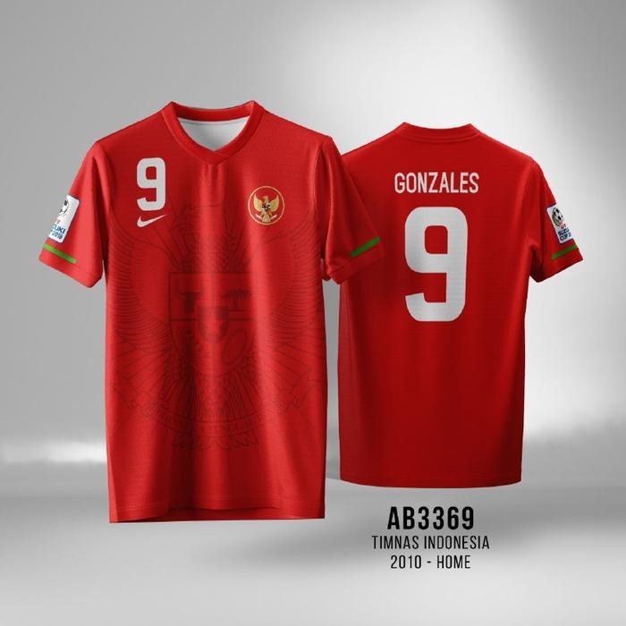 Jersey Baju TImnas Indonesia Home Kit Piala AFF 2010 fullprint Merah