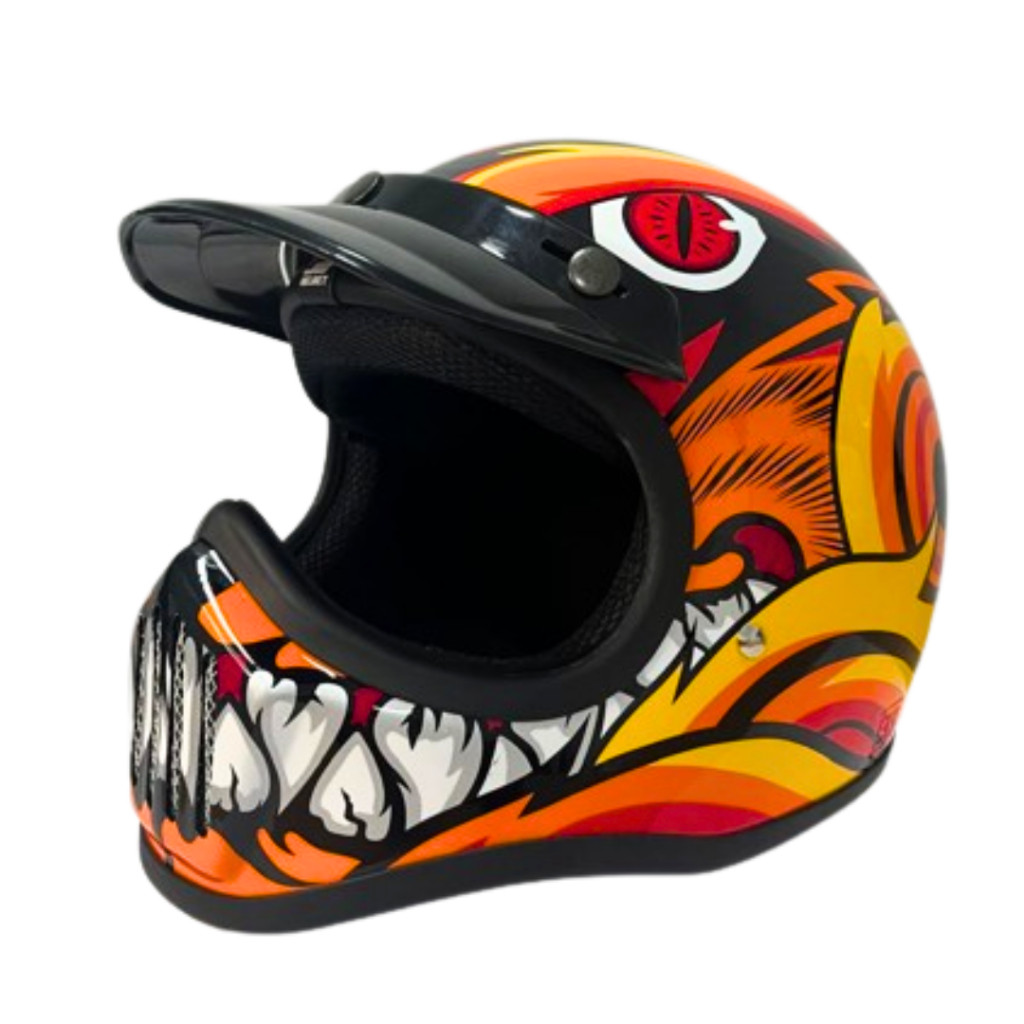Helm JS Cakil Motif Animo Pet Transparan Original SNI/helm trail/helm cakil/helm cross