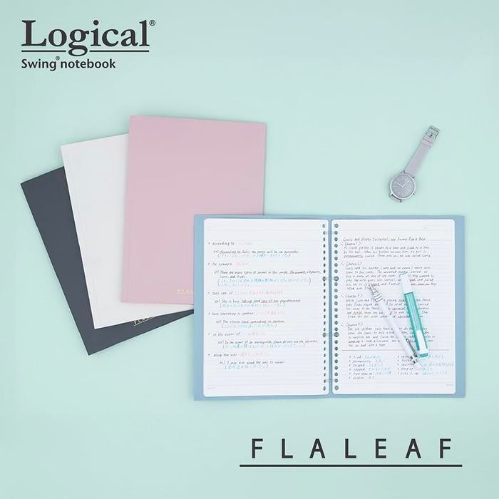

Nakabayashi Flaleaf Binder B5 Logical Swing Flat Notebook Slim Binder Buku Tulis Bergaris FLL-B501B - Misty Blue