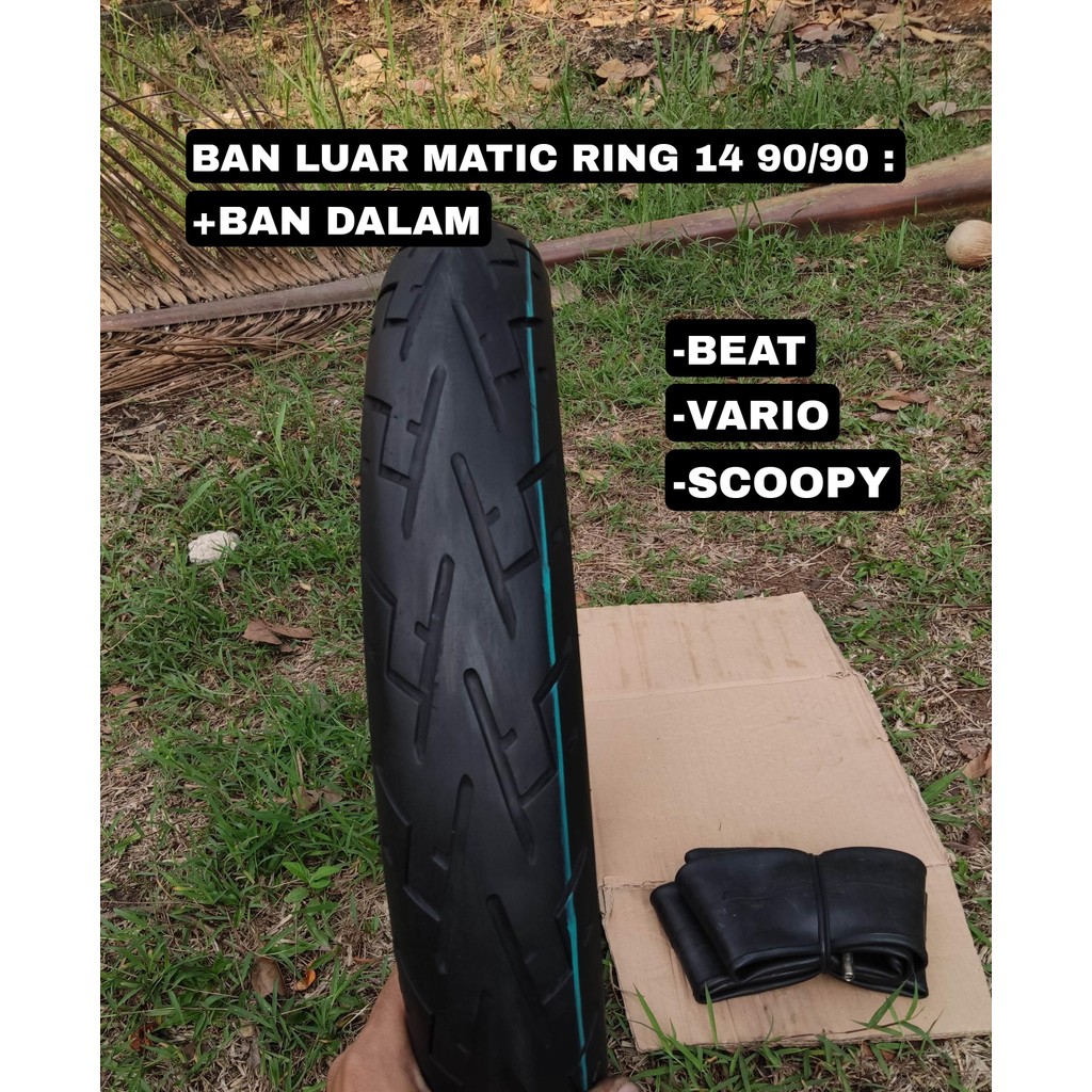 original BAN LUAR + BAN DALAM RING 14 , Belakang UNTUK MOTOR BEAT VARIO SCOOPY lwr