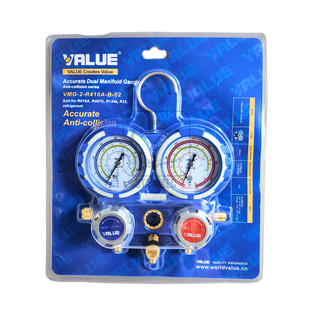 

Manifold AC Value R410A/R32 + Selang R410A Double VMG-2-R410A-B-02