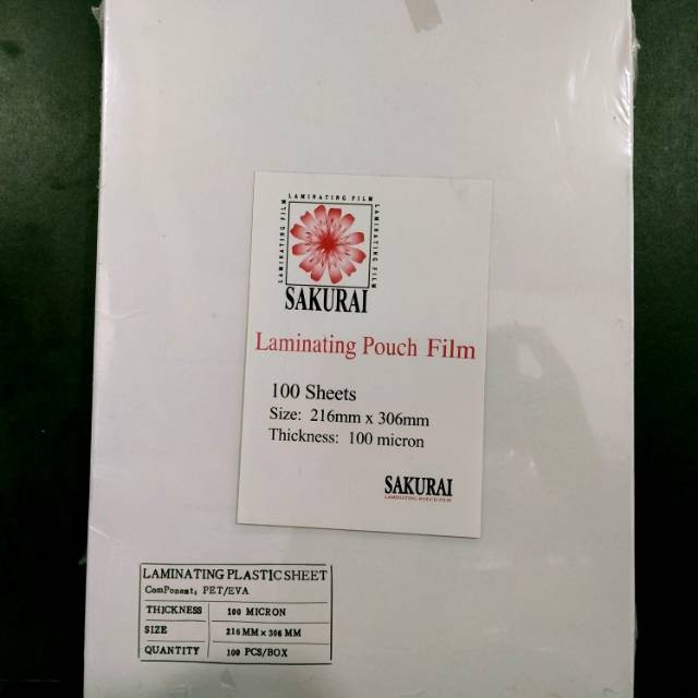 

(CCATK) Laminating Pouch Film Sakurai A4 100 Lembar