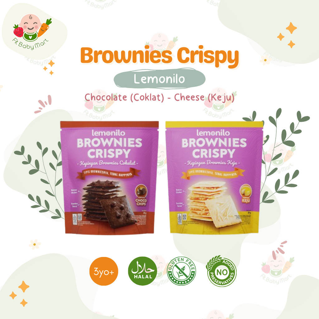 

LEMONILO - Brownies Crispy Rasa Chocochips Keju Cemilan Sehat Gluten Free