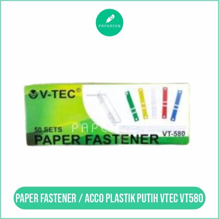 

(PRO_ATK) (pak) Paper Fastener / Acco Plastik Putih Vtec Vt580