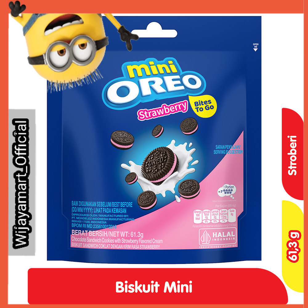 

Oreo Mini Biskuit Krim Stroberi 61.3 g