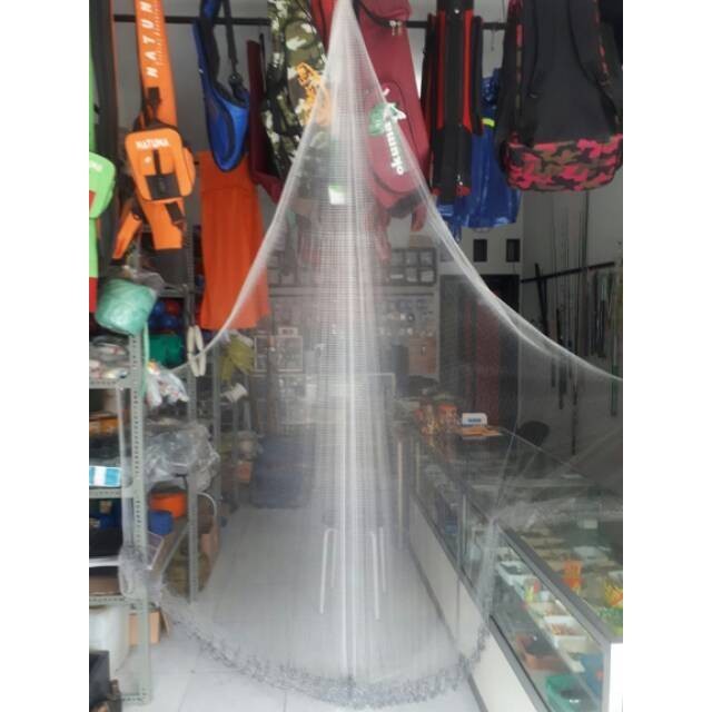 Jala Lempar Ikan dan Udang 3 m Jaring Ikan Lempar Siap Pakai Jala 1200 penangkap ikan