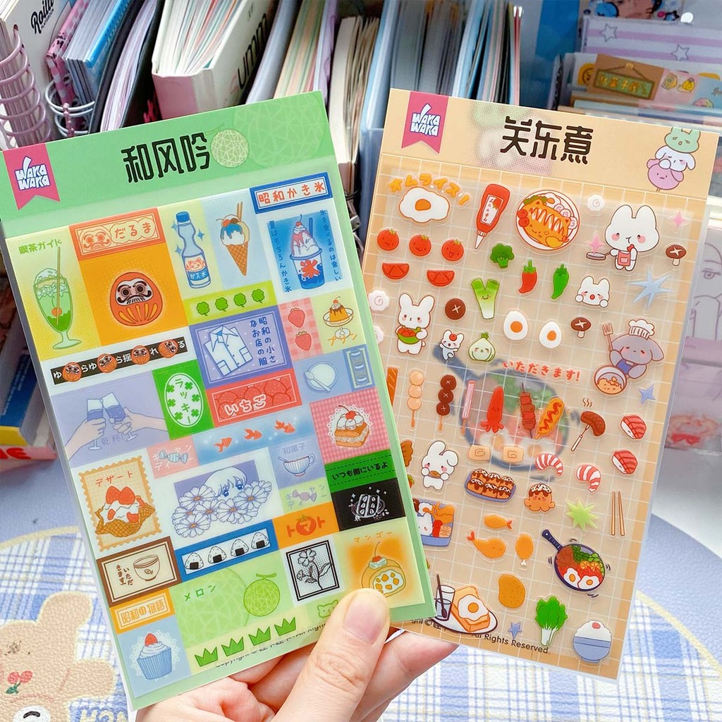 

Autumn Delicacies Scrapbook Stickers Kawaii Character Deco Stickers For Arts Diy Crafts Album Journal Planner PET Decal Sticker