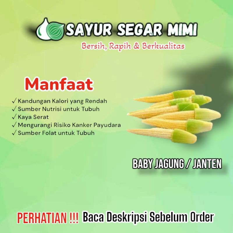 

Jagung Kecil / Kris Jagung kupas / Janten - Sayur Palembang
