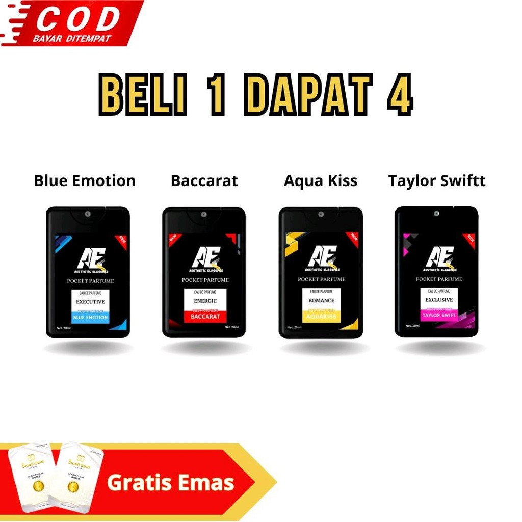 Pocket Parfum Saku Aroma Memikat Wangi Beli 1 dapat 4 Parfum Harum Simpel Mudah Dibawa Aroma Baccara