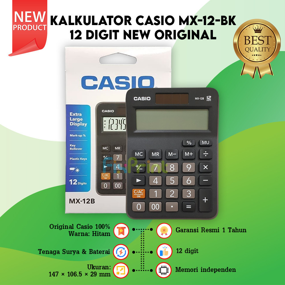 

New Original Casio MX-12B Kalkulator Desktop 12 Digit Calculator