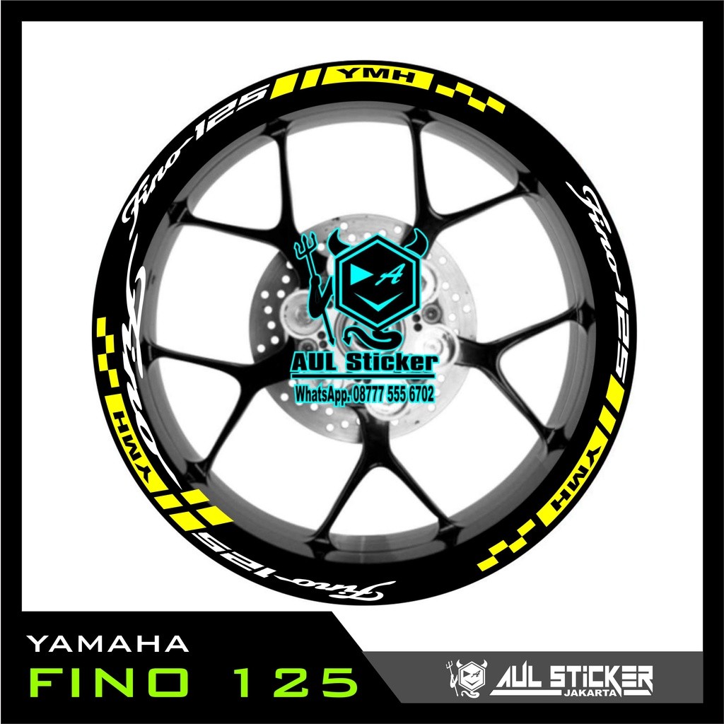 STICKER  VELG YAMAHA FINO 125 NEW DESIGN DEPAN BELAKANG