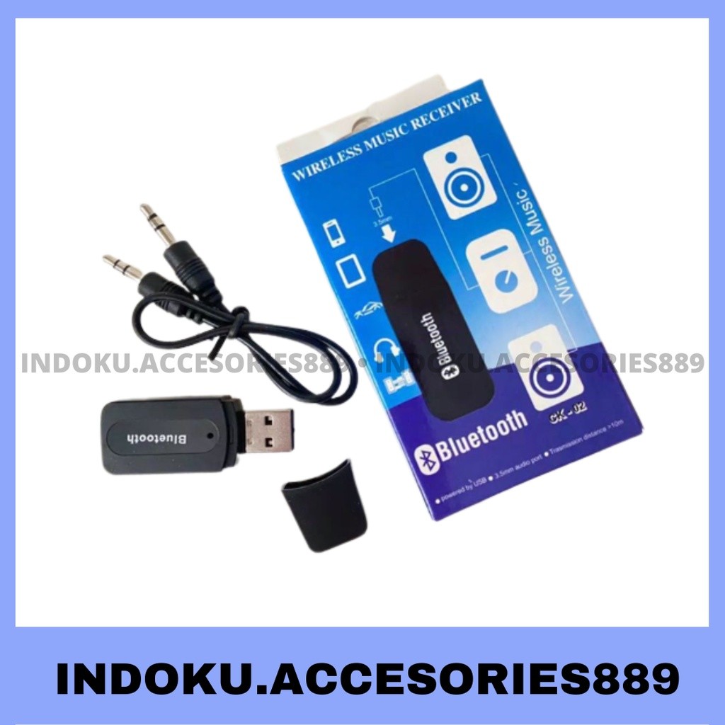 Ck-02 PACKING DUS usb bluetooth Music + Kabel audio Receiver Mobil Speaker Audio Bluetooh Mobil BAGU