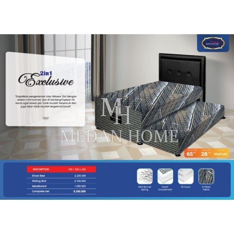 [RUMAHMEBEL88] PROMO DACOTA SpringBed Anak 120 x 200 - Bed Dorong Anak 2 in 1 Exclusive - Garansi 15