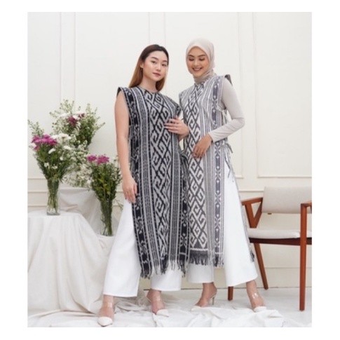 TT.ID | long vest wanita tenun ory songket jepara outer wanita lombok toraja etnik vest outwear