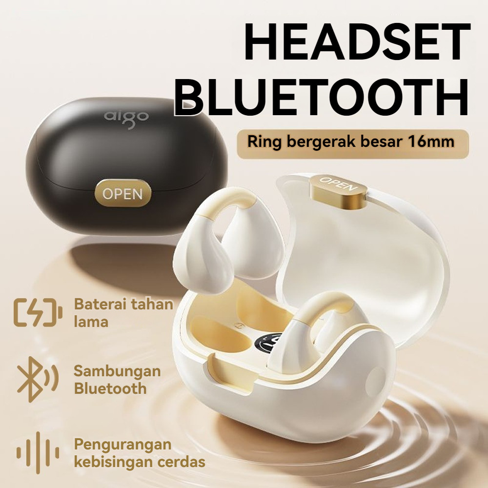 Kait Tulang TWS Olahraga M8 Headset Mikrofon Bluetooth Anting-Anting Earphone Konduksi 5.3 Air Earbu