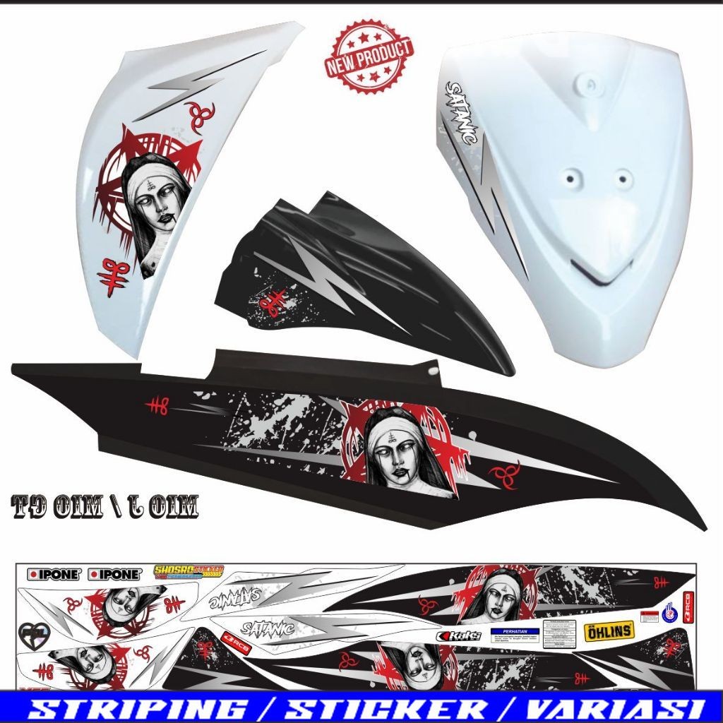 MOTIF SIMPLE STIKER MOTIF TERLARIS MIO J MIO GT SIMPLE STRIPING