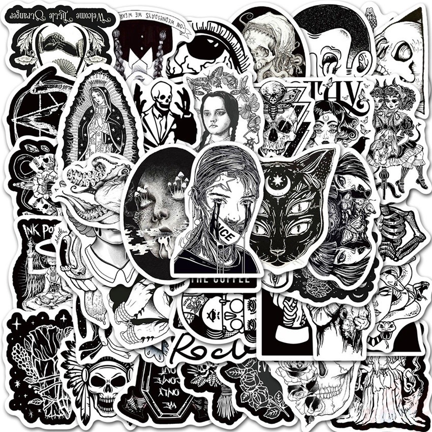 

Cetak Kilat - Gothic Queen - Series 03 Punk Art Stikers 50Pcs/Set DIY Luggage Laptop Skateboard Decals Doodle Stikers