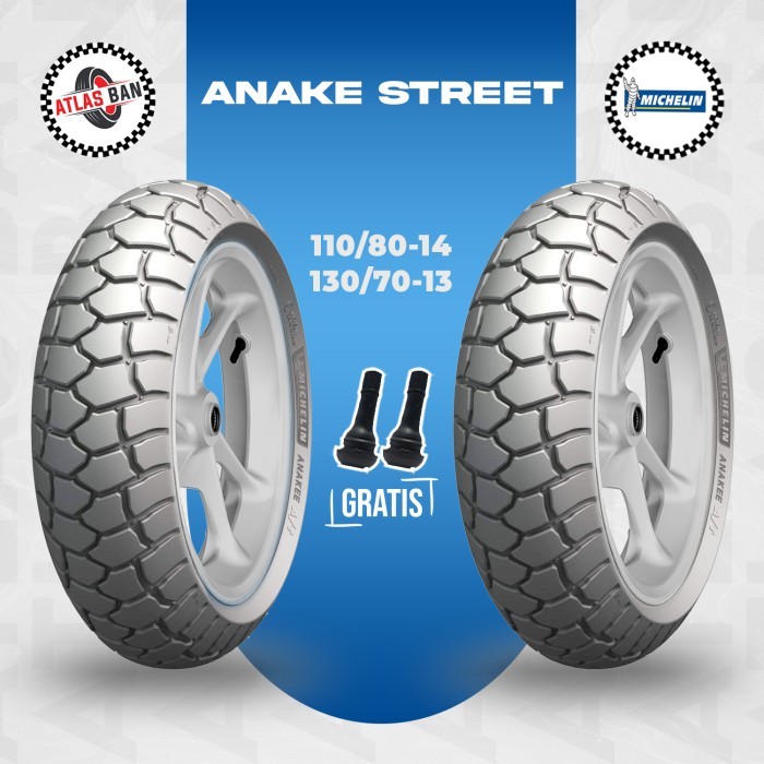 Paket Ban Tubles Motor HONDA ADV 150 MICHELIN ANAKEE STREET 110/80 Ring 14 - 130/70 Ring 13