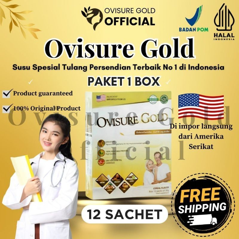

( 1 Box ) OVISURE GOLD SUSU OBAT VITAMIN TULANG DAN SENDI SYARAF KEJEPIT KERAM ORIGINAL AS