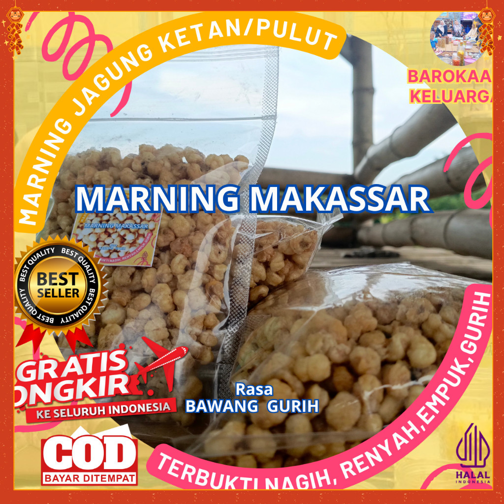 

1 Kg Makaroni Marning jagung Sultan/marning Jagung Ketan Pulut Gurih Asin Bawang Terbukti Empuk Renyah Gurih Super Premium