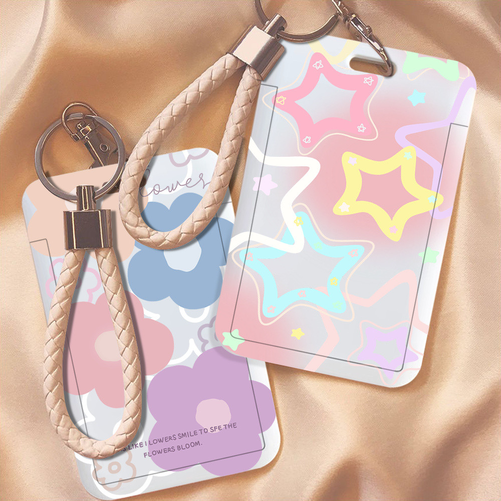 

ID CARD HOLDER MOTIF Pink star shaped PHOTOCARD PHOTO CARD