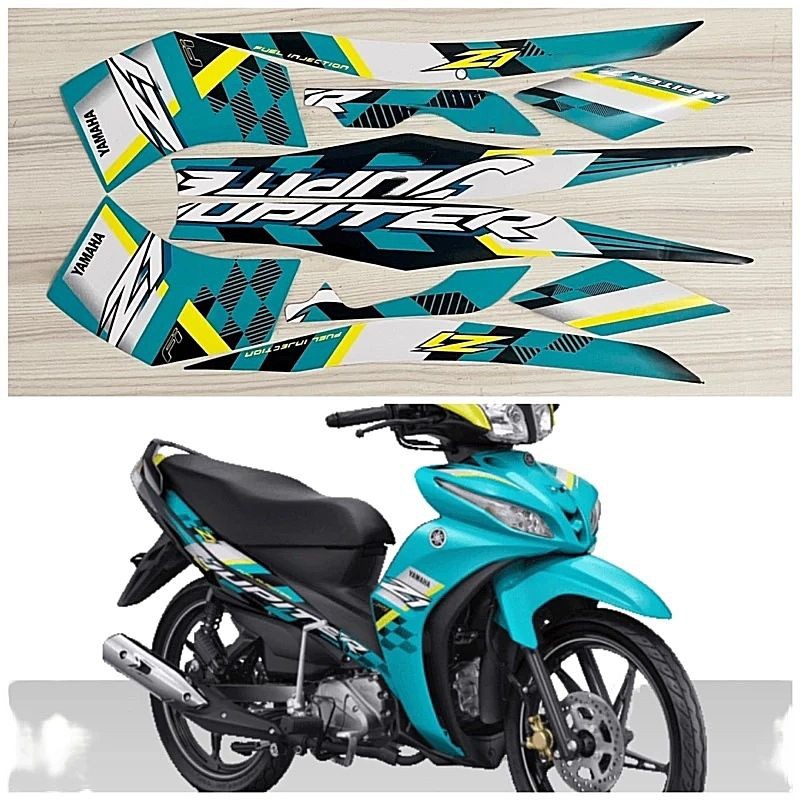 Stiker Striping Lis Body Motor JUPITER Z1 2022 2023 WARNA BIRU METALIK CYAN TERMURAH COD