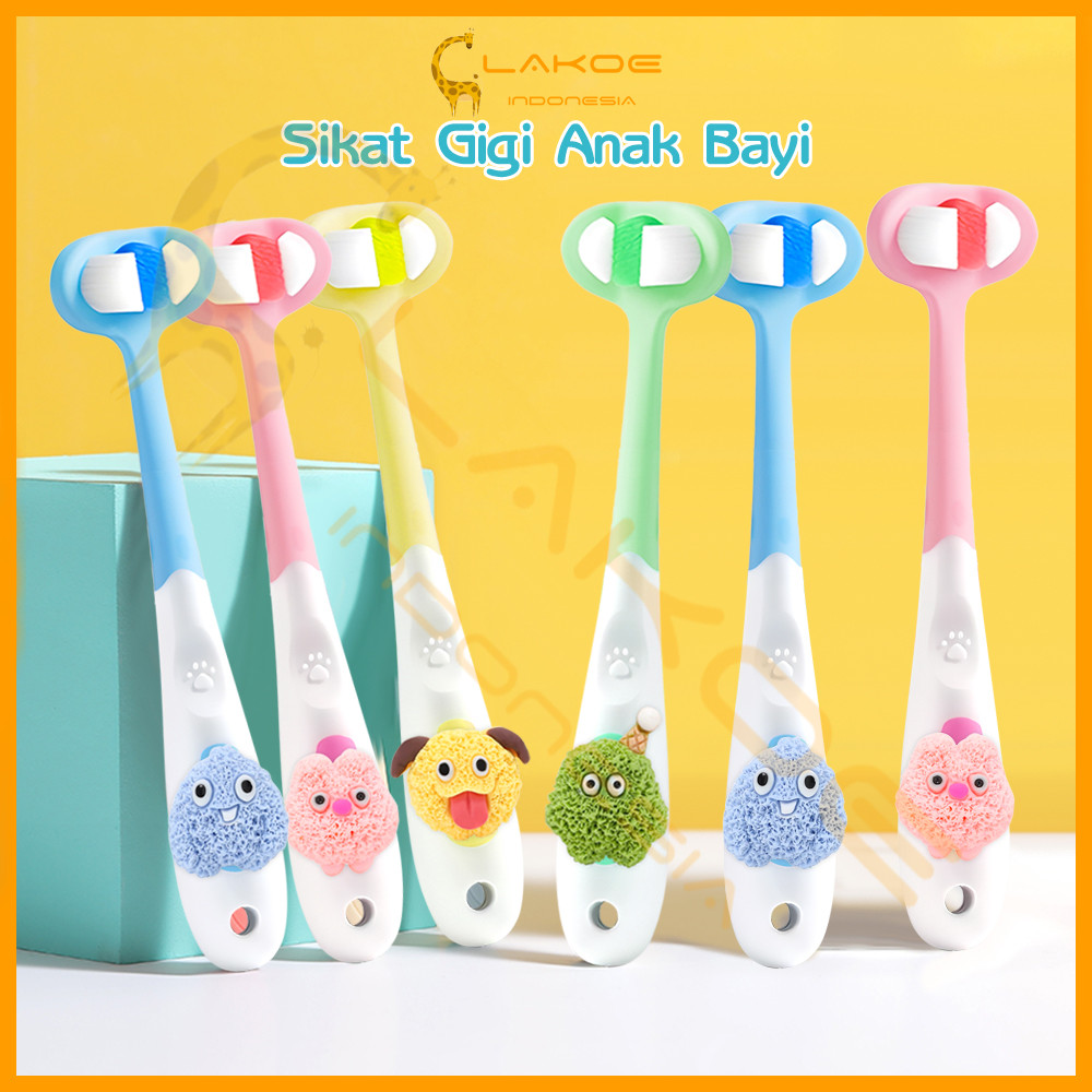 LAKOE Sikat Gigi Anak Bayi Bulu Halus Lembut Kids Toothbrush Karakter Lucu