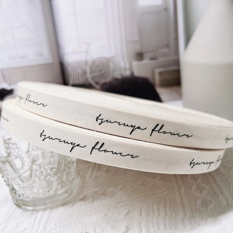 

Custom Logo Printed Ribbon for Gift Wrap, Handmade DIY Sewing Fabric, Personalized Print, 100% Cotton, 100 Yards/Roll