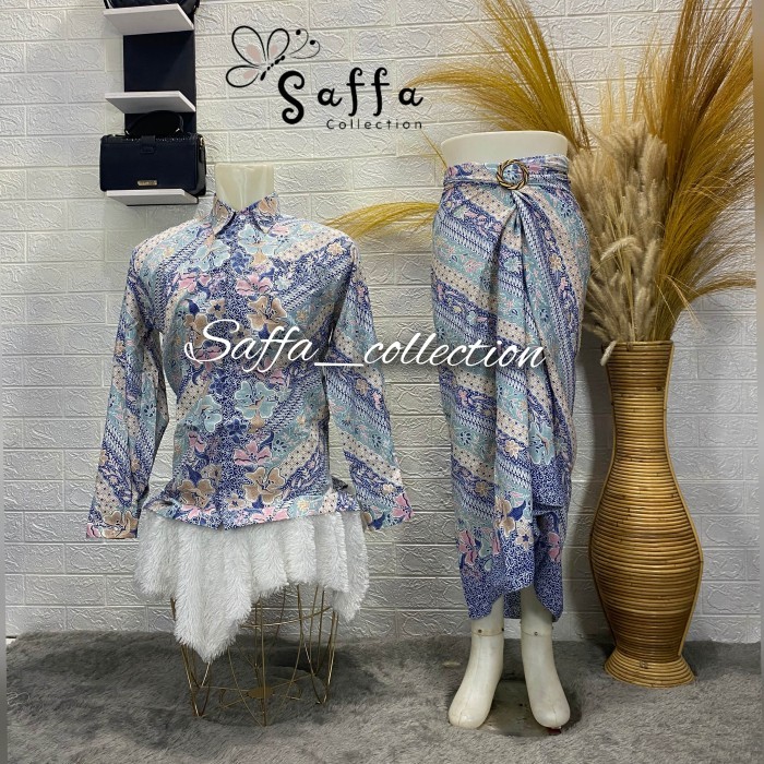 kain rok kebaya batik couple lilit/couple - kemeja pendek, M