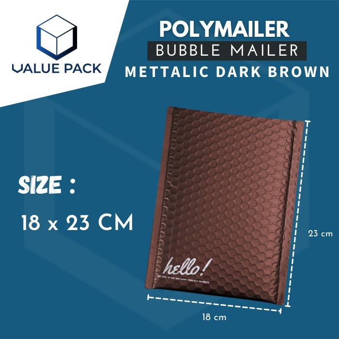 

AMPLOP BUBBLE MAILER ENVELOPE WARNA DARK BROWN 18x23