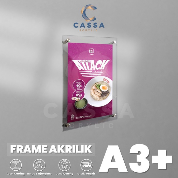 Frame Dinding Akrilik A3+ / Frame Akrilik Dinding Frame Display Poster Acrylic