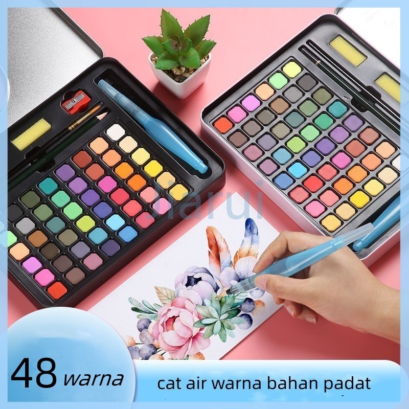 

Jiarui cat air warna 36 dan 48 warna /alat cat air warna per set ( sudah termasuk kuas dan kertas lukis)