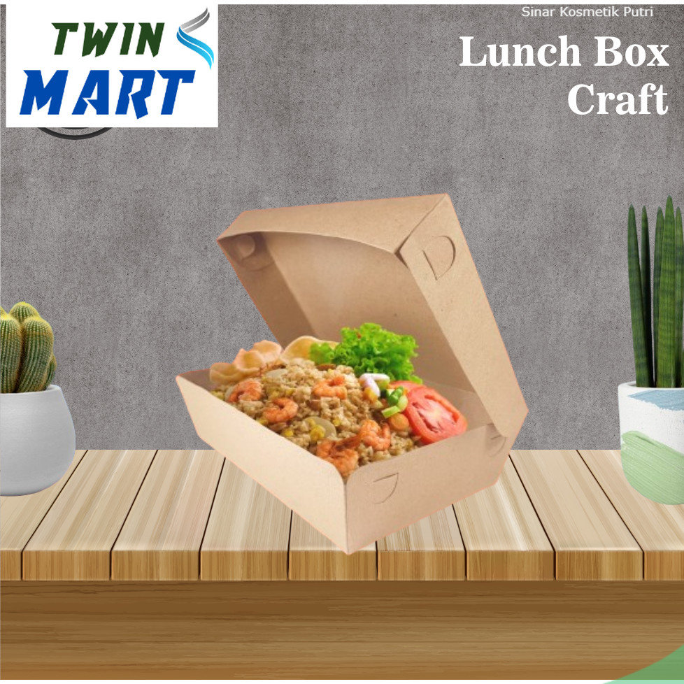 

[Dos 600pcs] Paper Lunch Box Craft / Kertas Box Kemasan Nasi dan Makanan /Ukuran M +-(16x9x5 cm) / Harga Untuk 1 Dos isi 600pcs