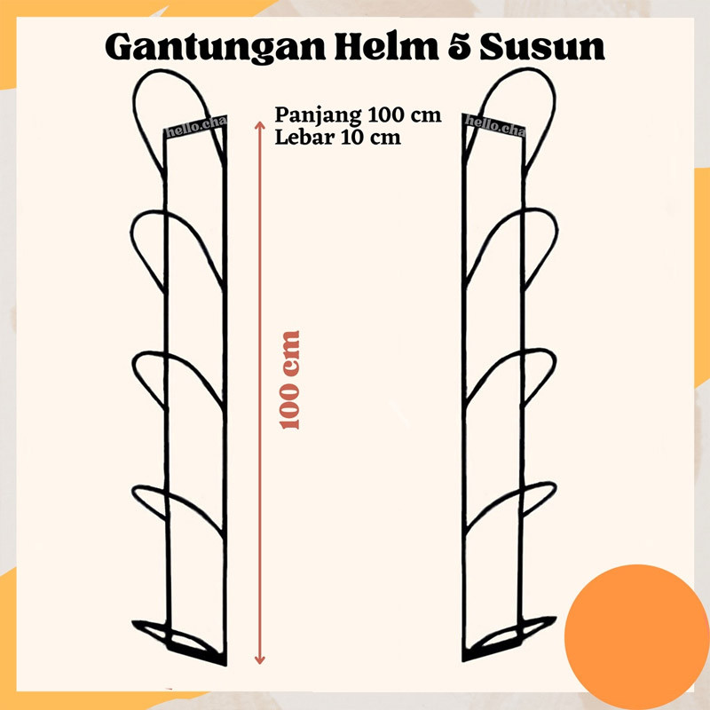 RAK GANTUNGAN HELM 5 SUSUN/RAK HELM BESI 5 SUSUN