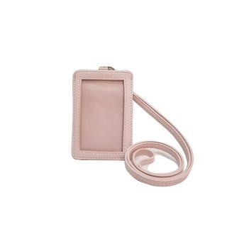 

Lanyard Name Tag ID Card Holder Name Tag Kulit Lanyard Termurah Berkualitas PU Leather Warna Pink Muda