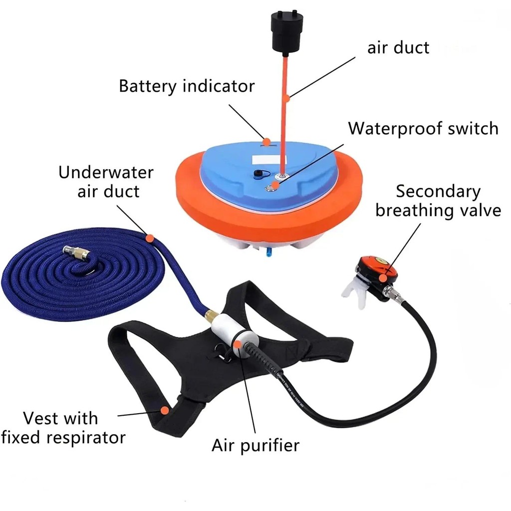 Mini Hookah Diving Compressor Equipment 10 Meters 3.5 Hours