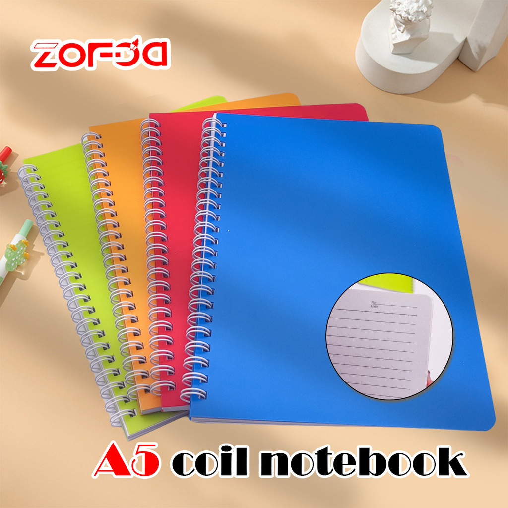

ZOFDA A5 Coil Notebook 60 Lembar Buku catatan desain estetika notulen rapat perlengkapan kantor