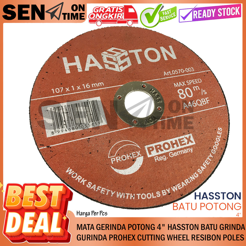 Prohex Hasston Batu Potong Besi Grinda Gerinda 4 In Inci Inch Inchi Cutting Wheel Disc Mata Grenda P