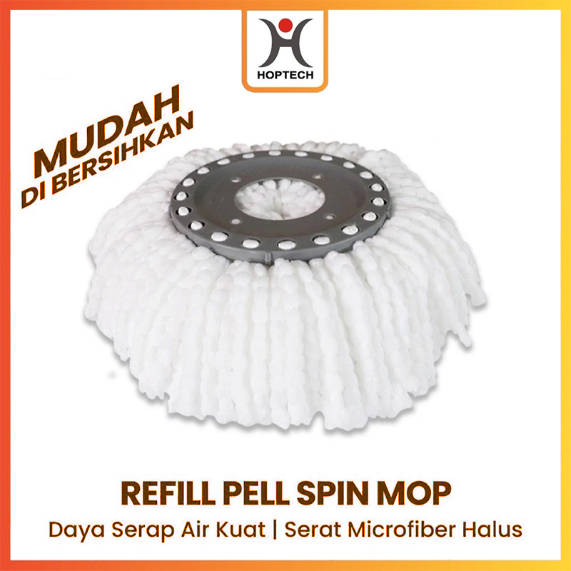 Hoptech - Refill Kain Pel Spin Mop 13.5-16CM Microfiber | Pel Otomatis untuk Lantai | Magic Mop